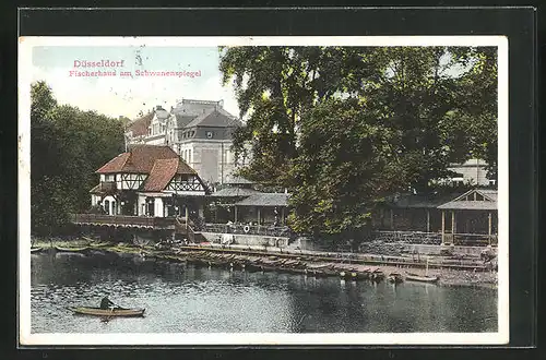 AK Düsseldorf, Fischerhaus am Schwanenspiegel