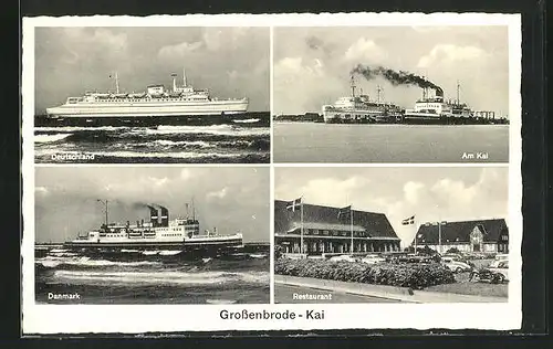 AK Grossenbrode, Dampfer Danmark & Deutschland, Restaurant
