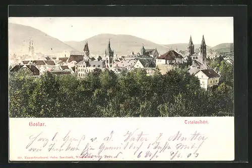 AK Goslar / Harz, Totale vom Berg gesehen