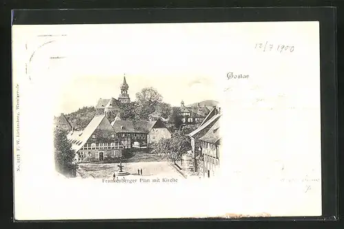 AK Goslar / Harz, Frankenberger Plan mit Kirche