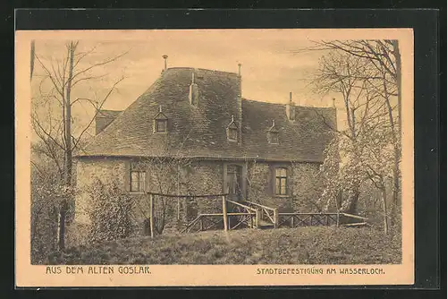 AK Goslar / Harz, Stadtbefestigung am Wasserloch