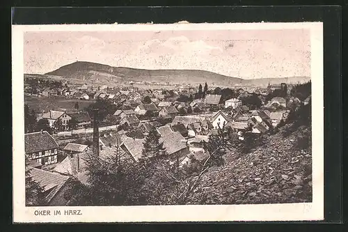 AK Oker / Harz, Blick vom Berg auf den Ort