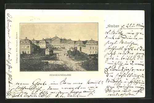 AK Arolsen, Panoramablick auf das Residenzschloss