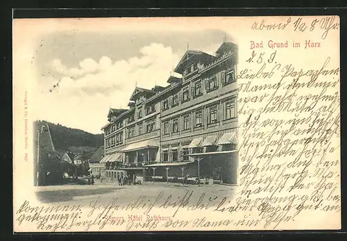 AK Bad Grund / Harz, Römers Hotel Rathhaus