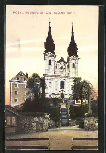 AK Pöstlingberg, Blick zur Kirche