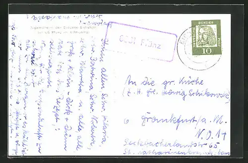 AK Landpoststempel 8831 Pfünz