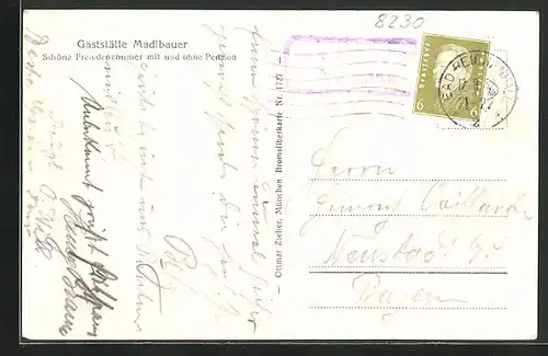 AK Landpoststempel Madlbauer Thumsee