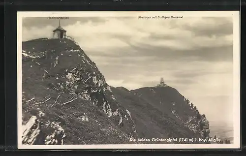 AK Landpoststempel Posthilfstelle Grüntenhaus - Taxe Burgberg (Schwb.)