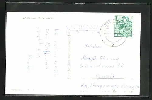 AK Landpoststempel Waffenrod über Eisfeld