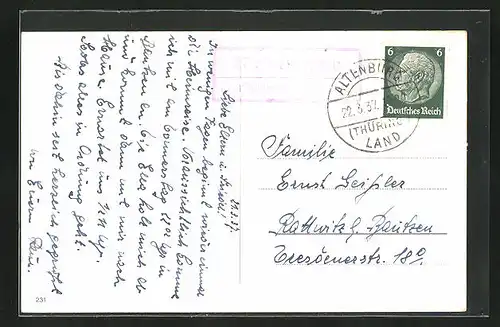 AK Landpoststempel Niederleupten über Altenburg (Thüring.)