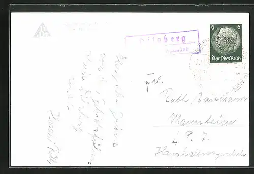 AK Landpoststempel Dilsberg über Neckargemünd