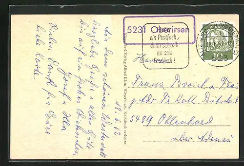 AK Landpoststempel 5231 Oberirsen