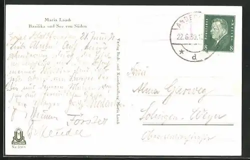 AK Landpoststempel Waldfrieden Andernach Land