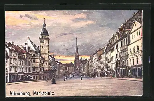 Künstler-AK Altenburg, Marktplatz