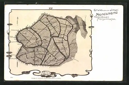 AK Nordstrand, Landkarte von der Insel