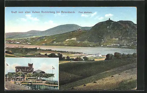 AK Rolandseck, Gesamtansicht mit Gasthof auf dem Vulkan Rodderberg