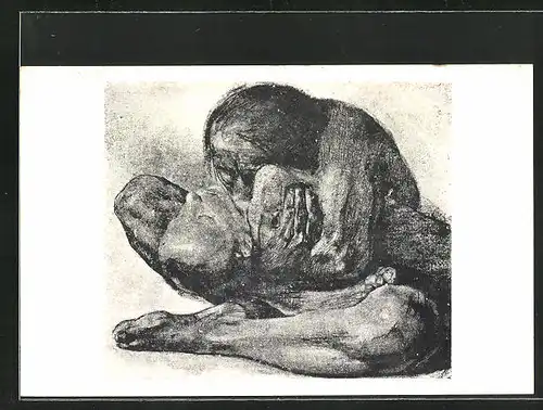 Künstler-AK Käthe Kollwitz: Frau mit totem Kind