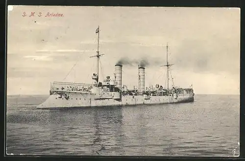 AK KriegsschiffS.M.S. Ariadne auf hoher See