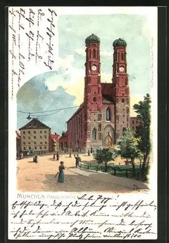 Künstler-AK München, Frauenkirche