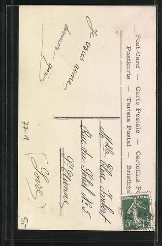 AK Liebespaar mit einem grossen Thermometer, Meteorologie