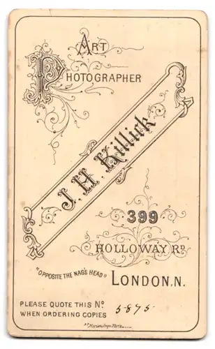 Fotografie J. H. Killick, London, 399 Holloway Rd., Portrait bildschönes blondes Mädchen mit halben Zopf