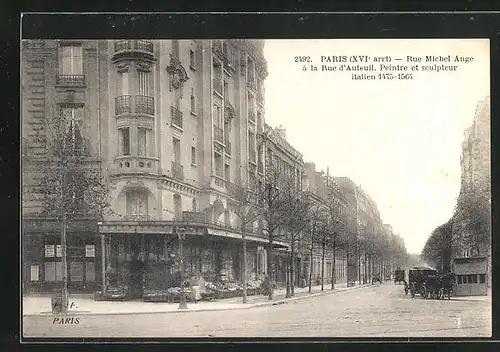 AK Paris, Rue Michel Ange à la Rue d`Auteuil