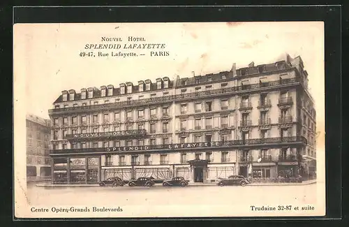 AK Paris, Hotel Splendid Lafayette, 49-47, Rue Lafayette