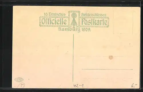 AK Hamburg, 16. Deutsches Bundesschiessen 1909, Festzug, Einführung des Christentums