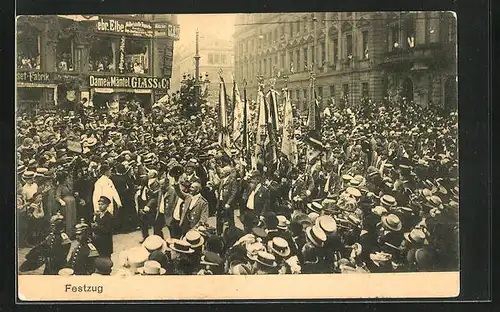 AK Hamburg, 16. Deutsches Bundesschiessen 1909, Festzug