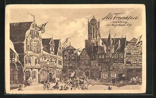 AK Frankfurt a. M., 17. Deutsches Bundesschiessen 1912, Stadt im Festschmuck