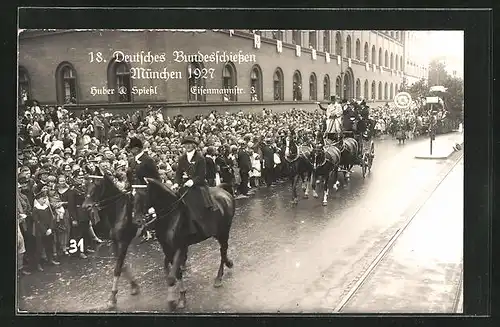 AK München, 18. Deutsches Bundesschiessen 1927, Festumzug