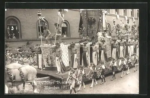 AK München, 18. Deutsches Bundesschiessen 1927, Festumzug