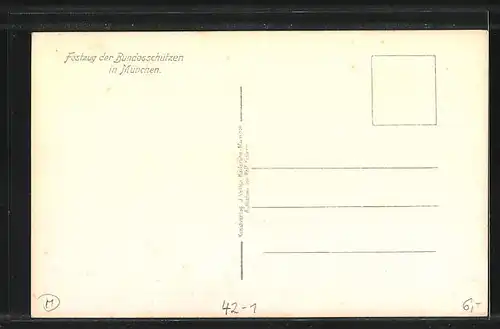 AK München, Festzug der Bundesschützen