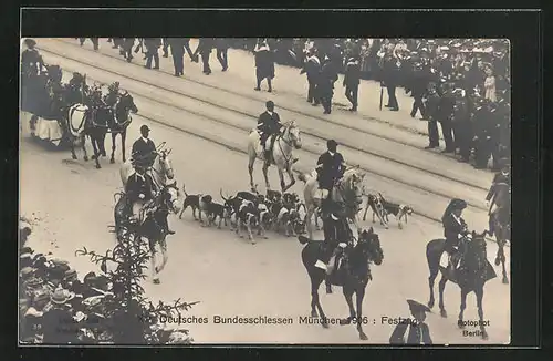 AK München, XV. Deutsches Bundesschiessen 1906, Festzug