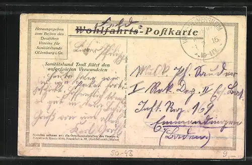 AK Sanitätshund Troll stützt den aufgespürten Verwundeten