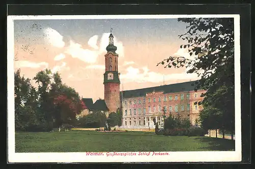 AK Weimar, Grossherzogliches Schloss, Parkseite