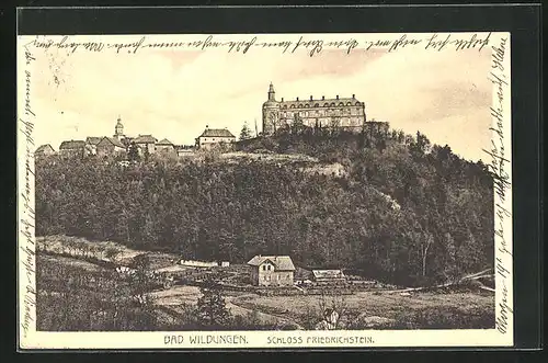 AK Bad Wildungen, Panorama mit Schloss Friedrichstein