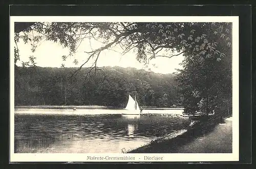 AK Malente-Gremsmühlen, Segelboot am Dieksee