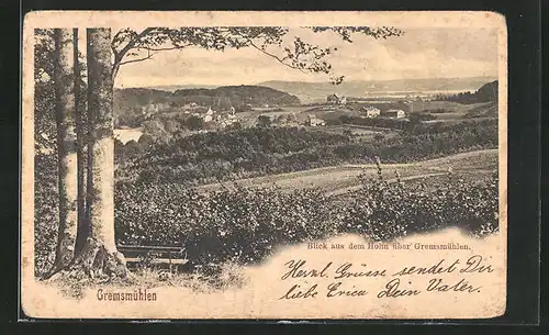 AK Gremsmühlen, Panoramablick aus dem Holm