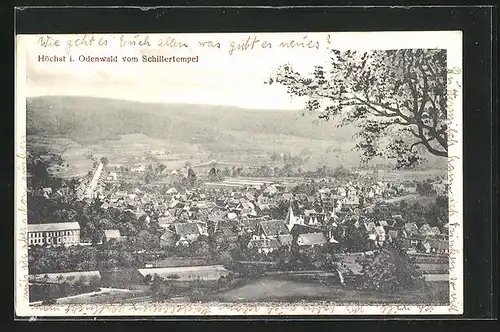 AK Höchst i. Odenwald, Totalansicht vom Schillertempel gesehen