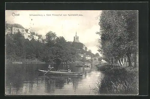 AK Cleve, Hotel Prinzenhof mit Schwanenburg