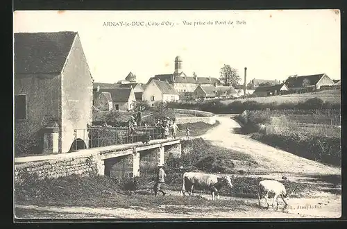 AK Arnay-le-Duc, Vue prise du Pont de Bois