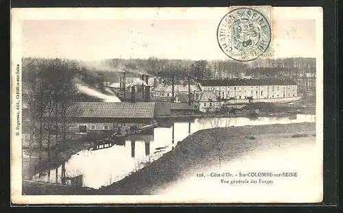 AK Ste-Colombe-sur-Seine, Vue generale des Forges