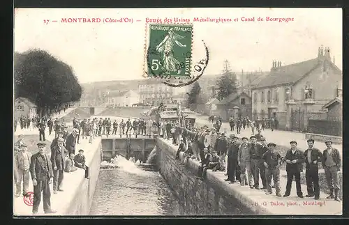 AK Montbard, Entree des Usines Metallurgiques et Canal de Bourgogne