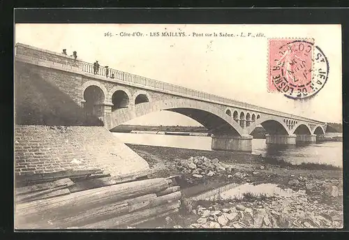 AK Les Maillys, Pont sur la Saone