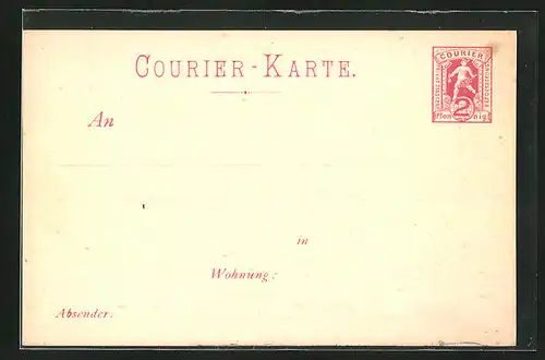 AK Privat-Stadtbrief-Beföderung Courier, Courier-Karte