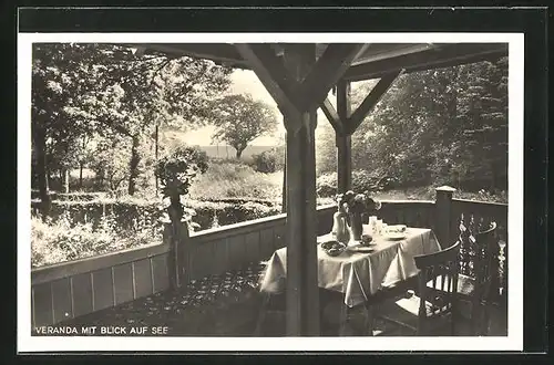 AK Scharbeutz / Ostsee, Kinderheim Felicitas, Veranda mit Blick auf die See