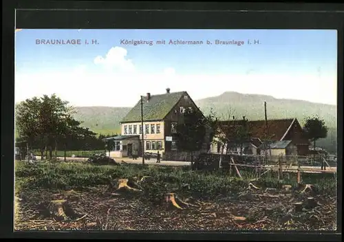 AK Braunlage / Harz, Gasthaus Königskrug mit Achtermann