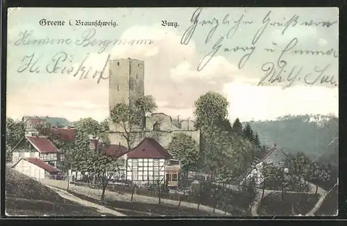 AK Greene, Ortspartie an der Burg