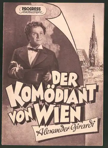 Filmprogramm PFI Nr. 89 /54, Der Komödiant von Wien, Karl Paryla, Christl Mardayn, Regie: Karl Paryla